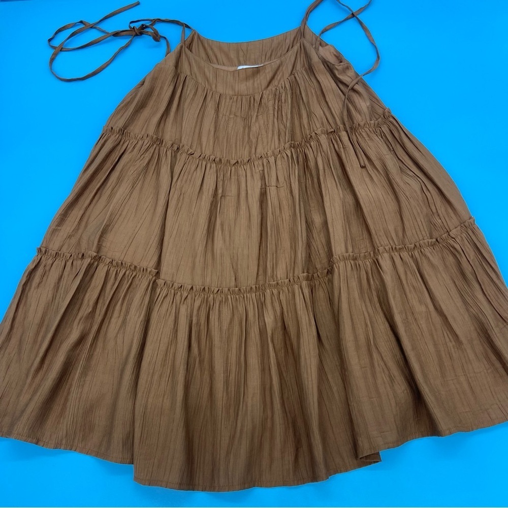 Emory Park Tiered Shift Dress Brown Size Small - Picture 9 of 10